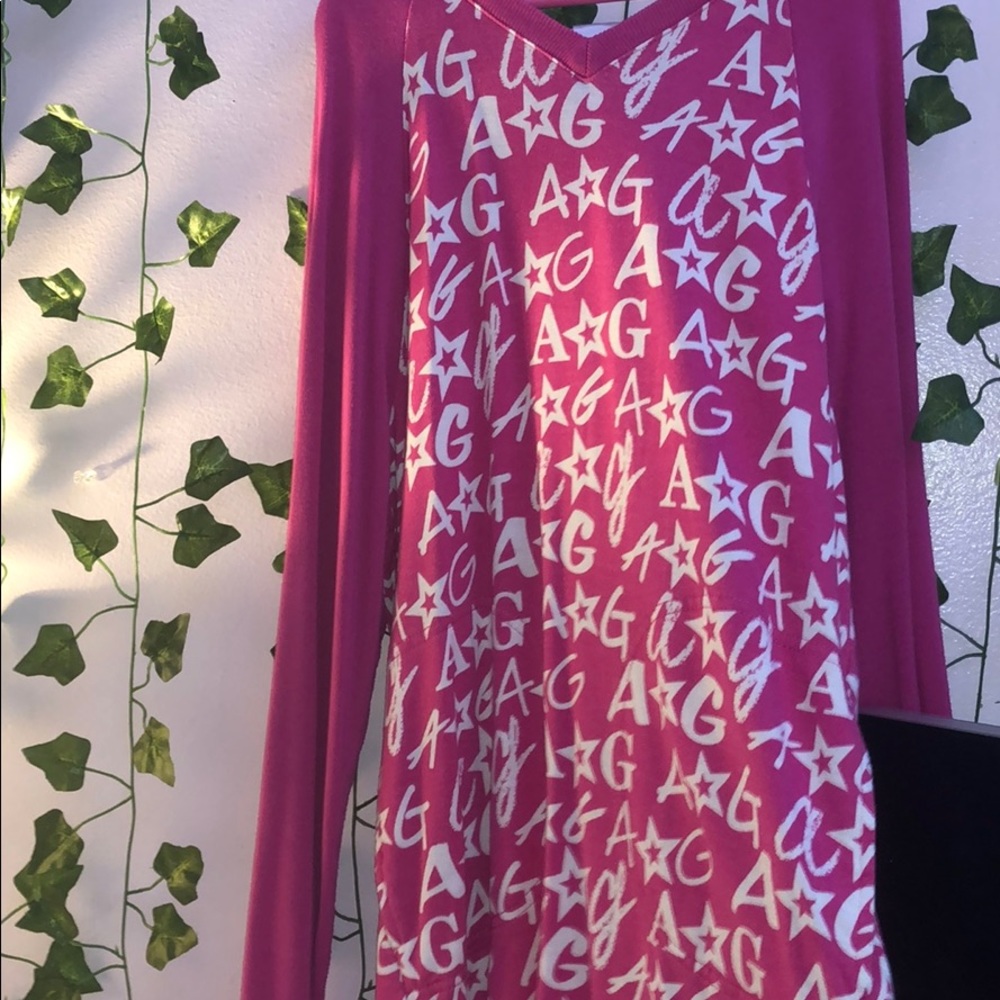 American girl pink and white hoodie